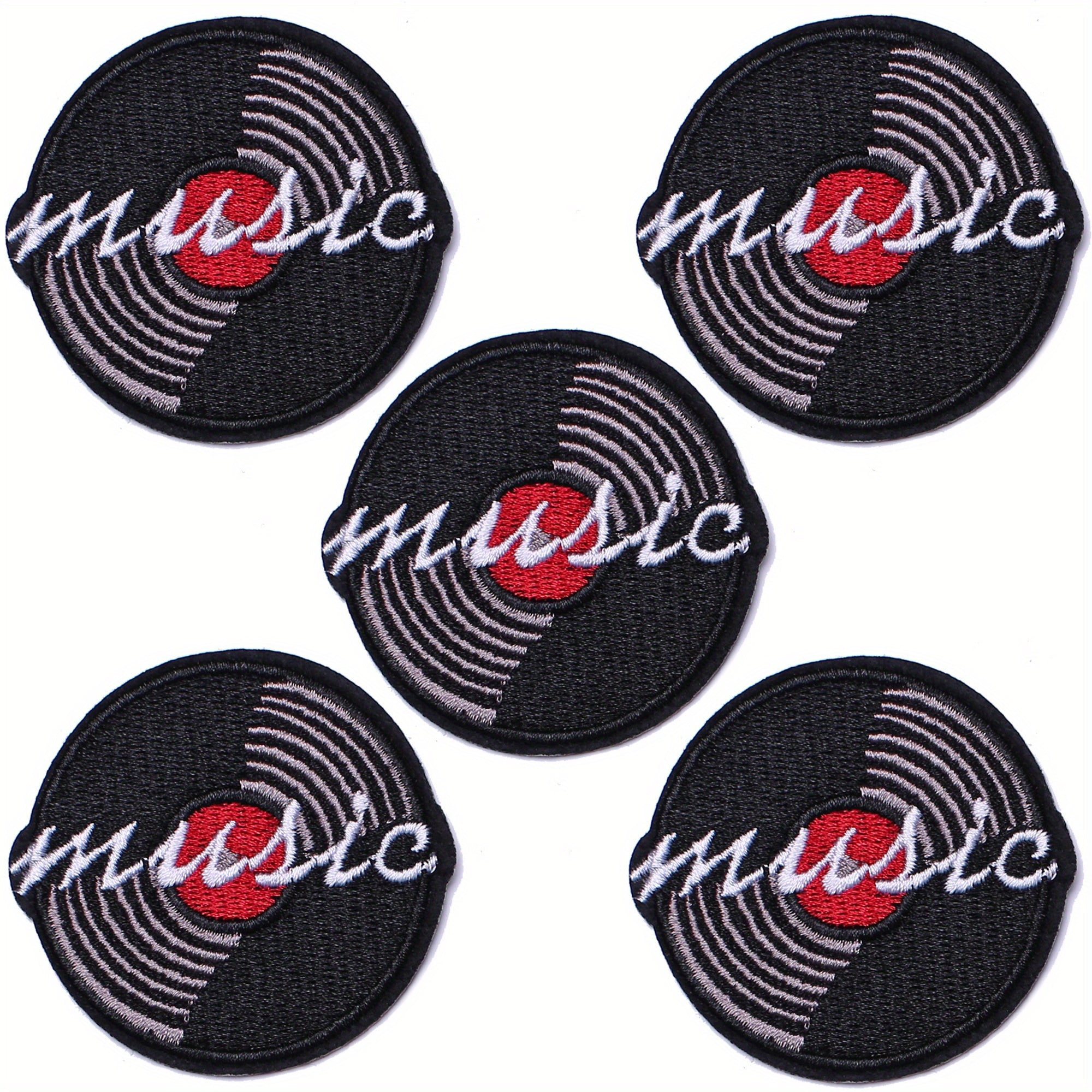 J CARP 5pcs Music Patches For Jackets Hats Backpacks Men's