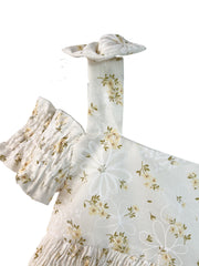Baby Girl Off Shoulder Shirred Ditsy Print Cami Dress