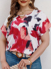  Tie Dye Short Sleeve Blouse