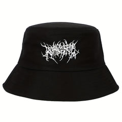 Gothic Embroidery Cotton Bucket Hat Unisex Lightweight Sunshade