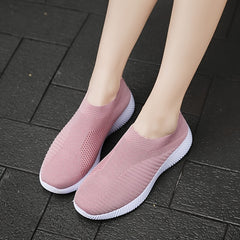 Solid Knitted Trail Walking Sneakers Lightweight Anti skid