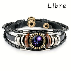 12 Constellation Beaded Leather Bracelets
