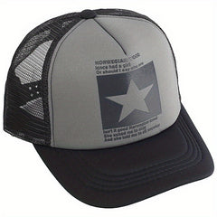 Pentagram Print Mesh Trucker Hat Unisex Breathable Baseball Cap