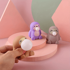 Sloth Stress Relief Toy with Soft Rubber Compression and Bubble Action