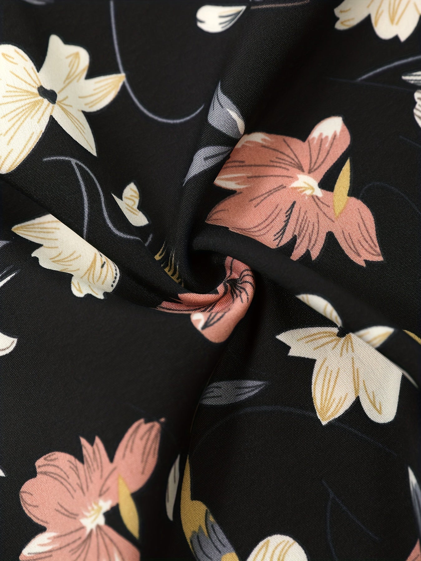 Floral Print High Rise Wide Leg Trousers