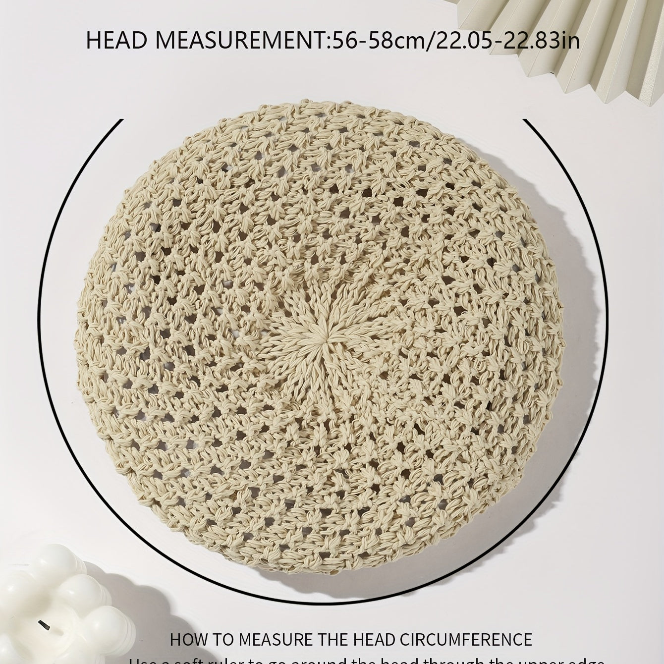 Hollow Out Crochet Beret Pumpkin Cap Octagonal Hat For Women