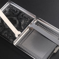 Men's 20 Pack Steel Cigarette Case, Stress Resistant, Silver Gray