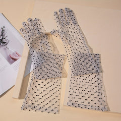 Polka Dot Long Gloves Transparent Decorative Party Prom Gloves Women