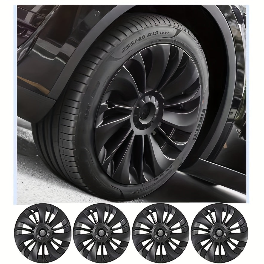 Matte Hubcap Wheel Covers 4Pcs 48 26 Cm Replacement For Model Y