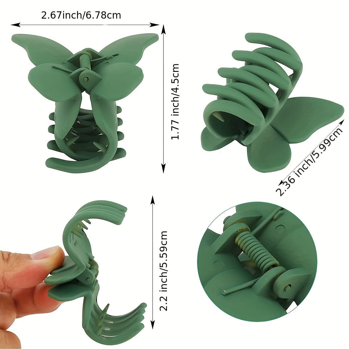 Butterfly Hair Claw Solid Banana Clip Non Slip Hair Styling Accessory