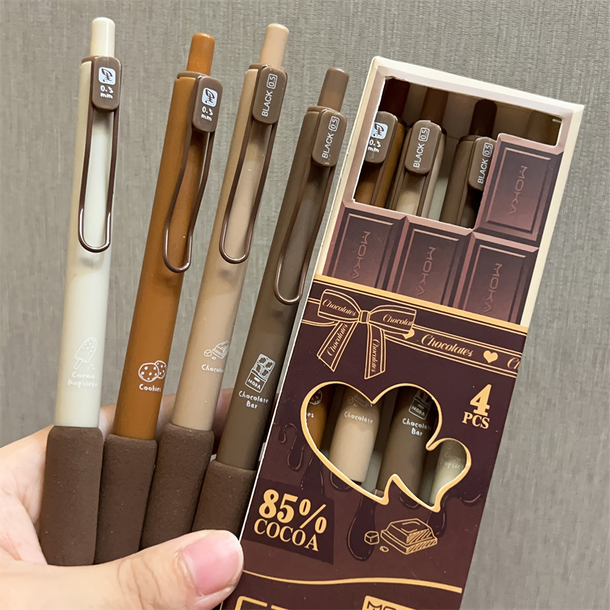 4pcs Box Soft Bag Rollerball Pen Press Type Pen Box Brush Pen Smooth