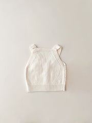 Baby Girl Love Knitted Vest Coat V Neck Botton Cotton Sweater