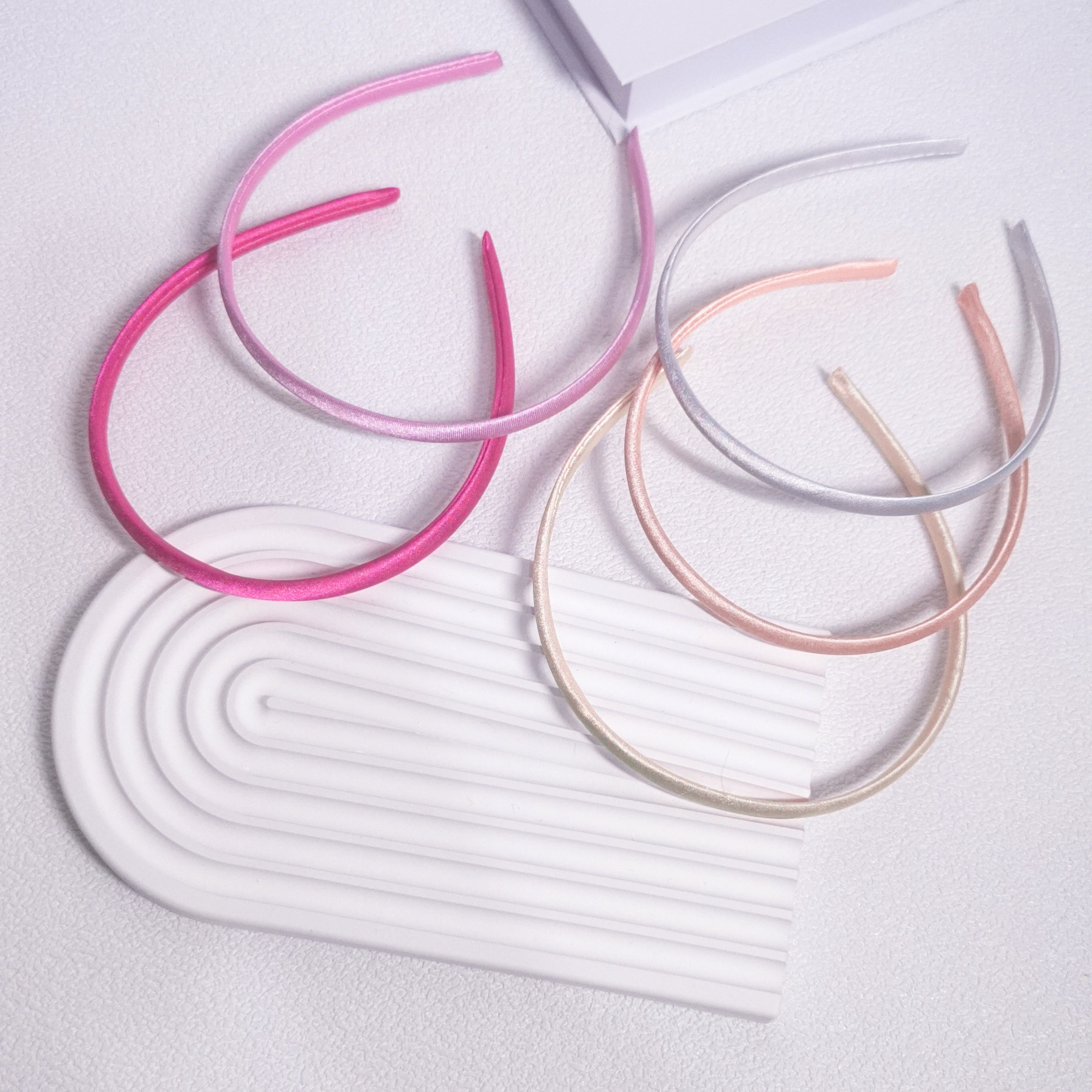 25pcs Satin Skinny Headband Head Hoop Nonslip Hair Band for Women Girls