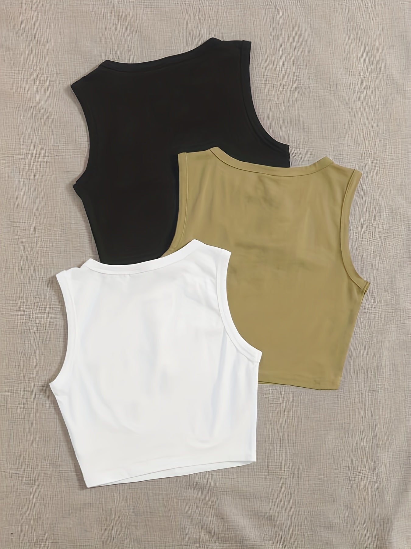 Set of 3 Y2K Graphic Print Crop Tank Tops