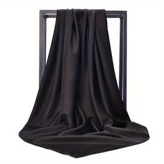 Solid Satin Shawl Bandana Silk Square Scarf Head Wrap Classic Sunscreen Travel