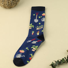 3 Pairs Veggie Print Socks Comfy Mid Tube Women's Stockings