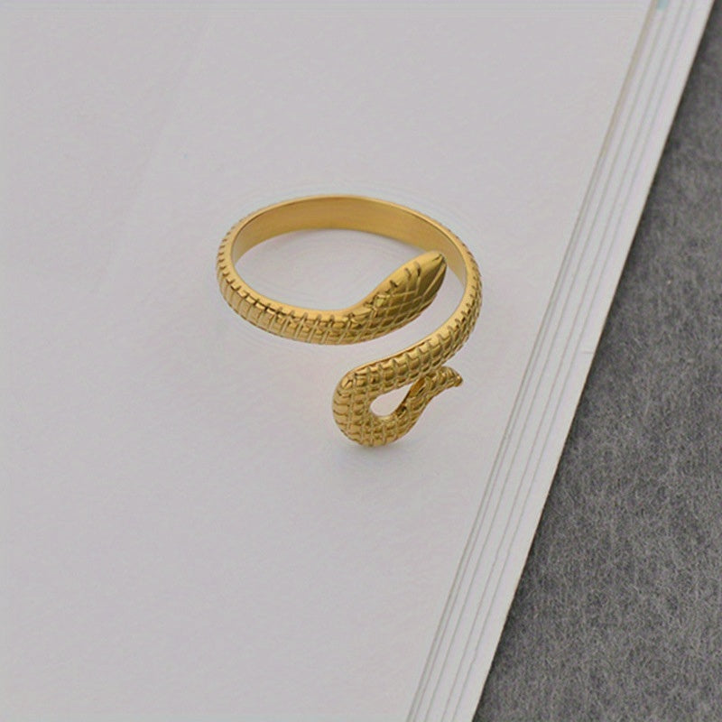 Stainless Steel Snake Couple Ring Open Finger Ring for Men