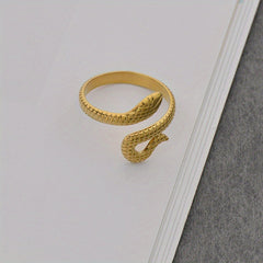 Stainless Steel Snake Couple Ring Open Finger Ring for Men