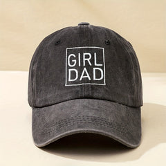 GIRL DAD Embroidery Baseball Cap Washed Distressed Dad Hat