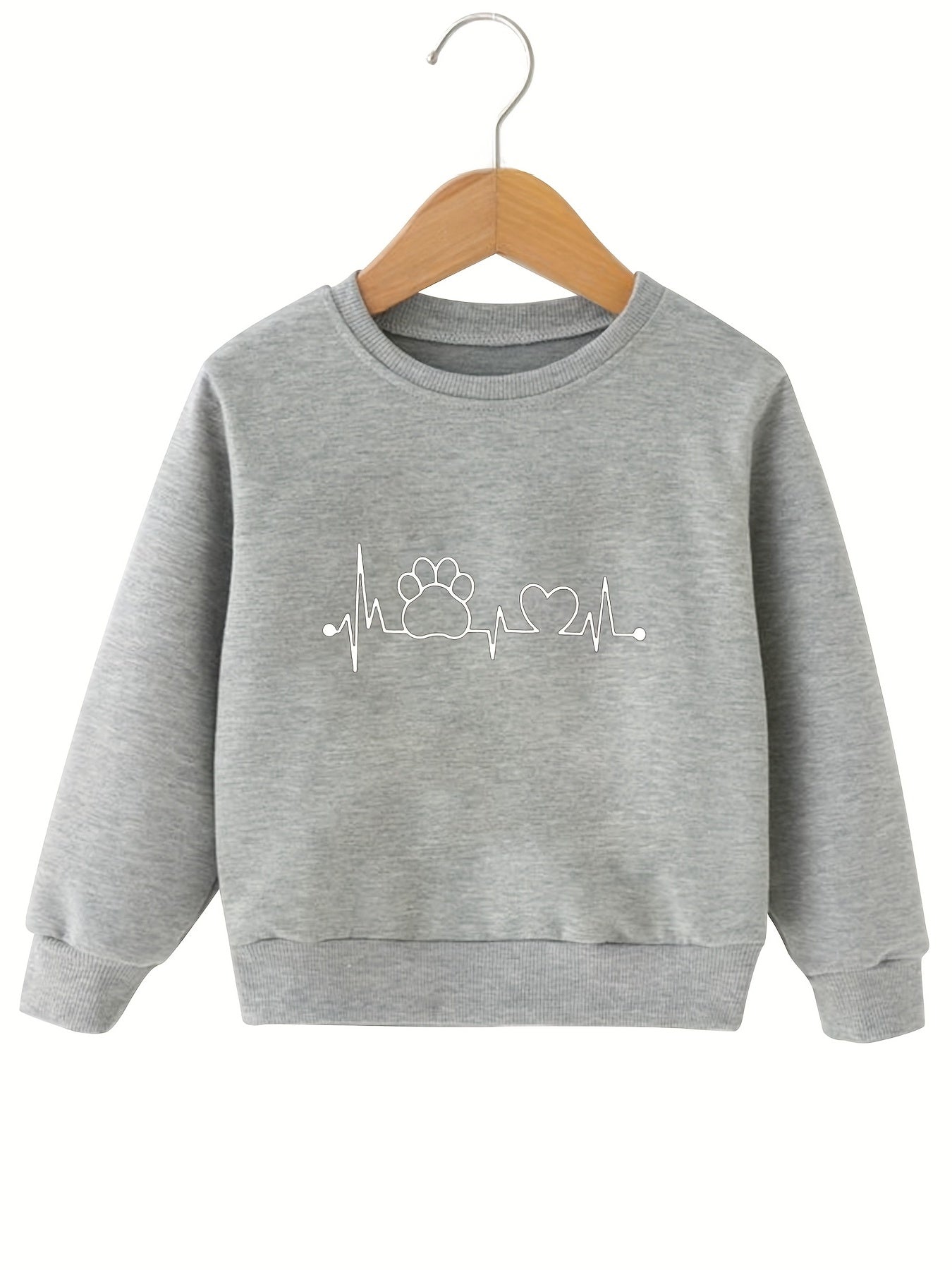 Heart Cat Claws Graphic Sweatshirt for Girls