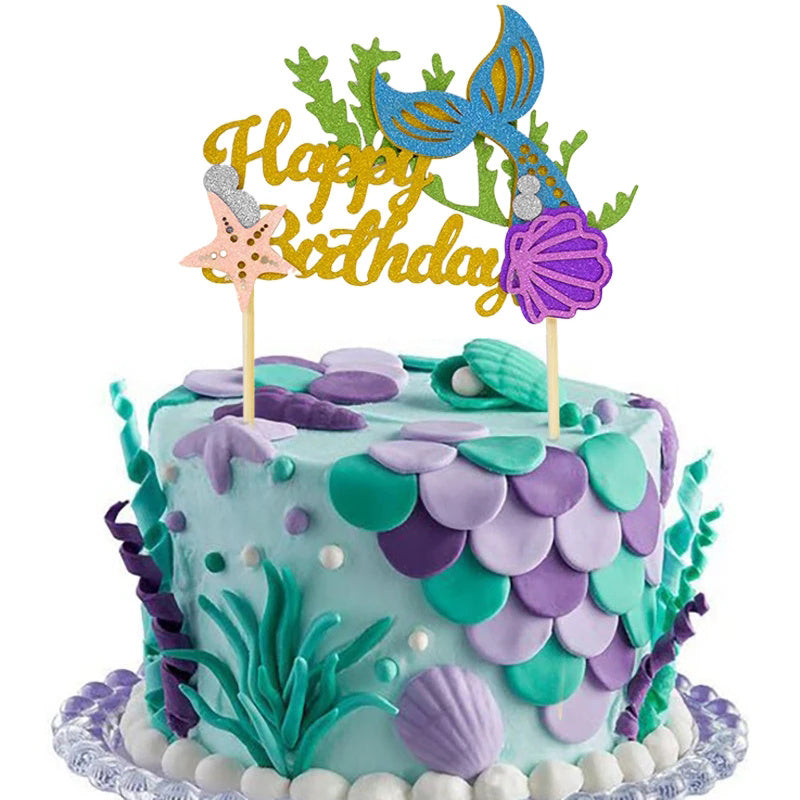 1pc Mermaid Cake Insert for Birthday Party Decoration