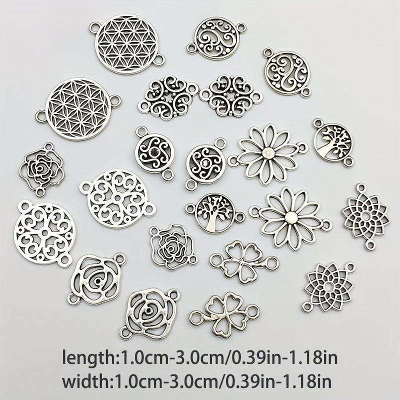 22pcs Antique Silvery Pendant Series for Necklace Bracelet Earrings