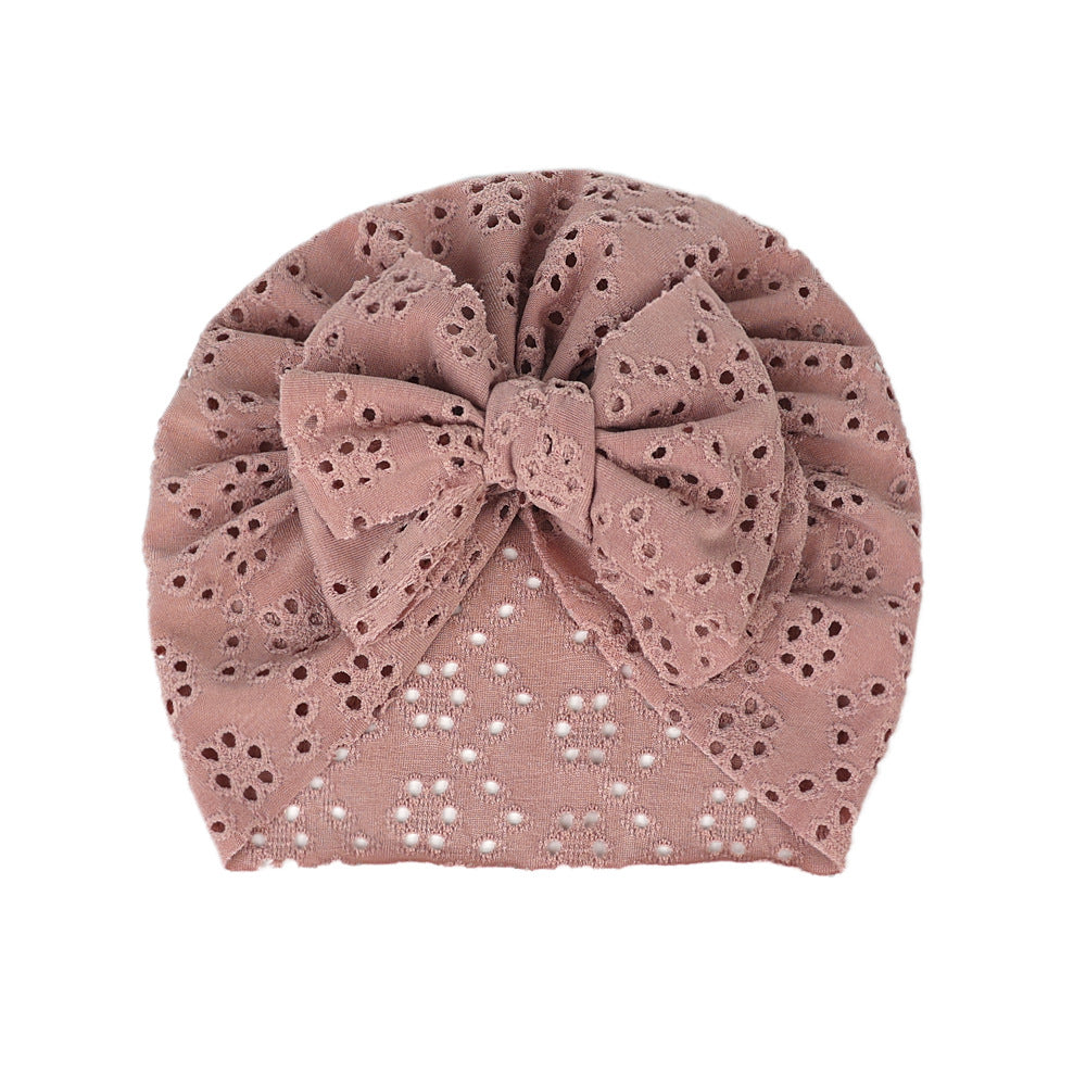 Infant Baby Hat Summer Hollow Out Hat With Bow