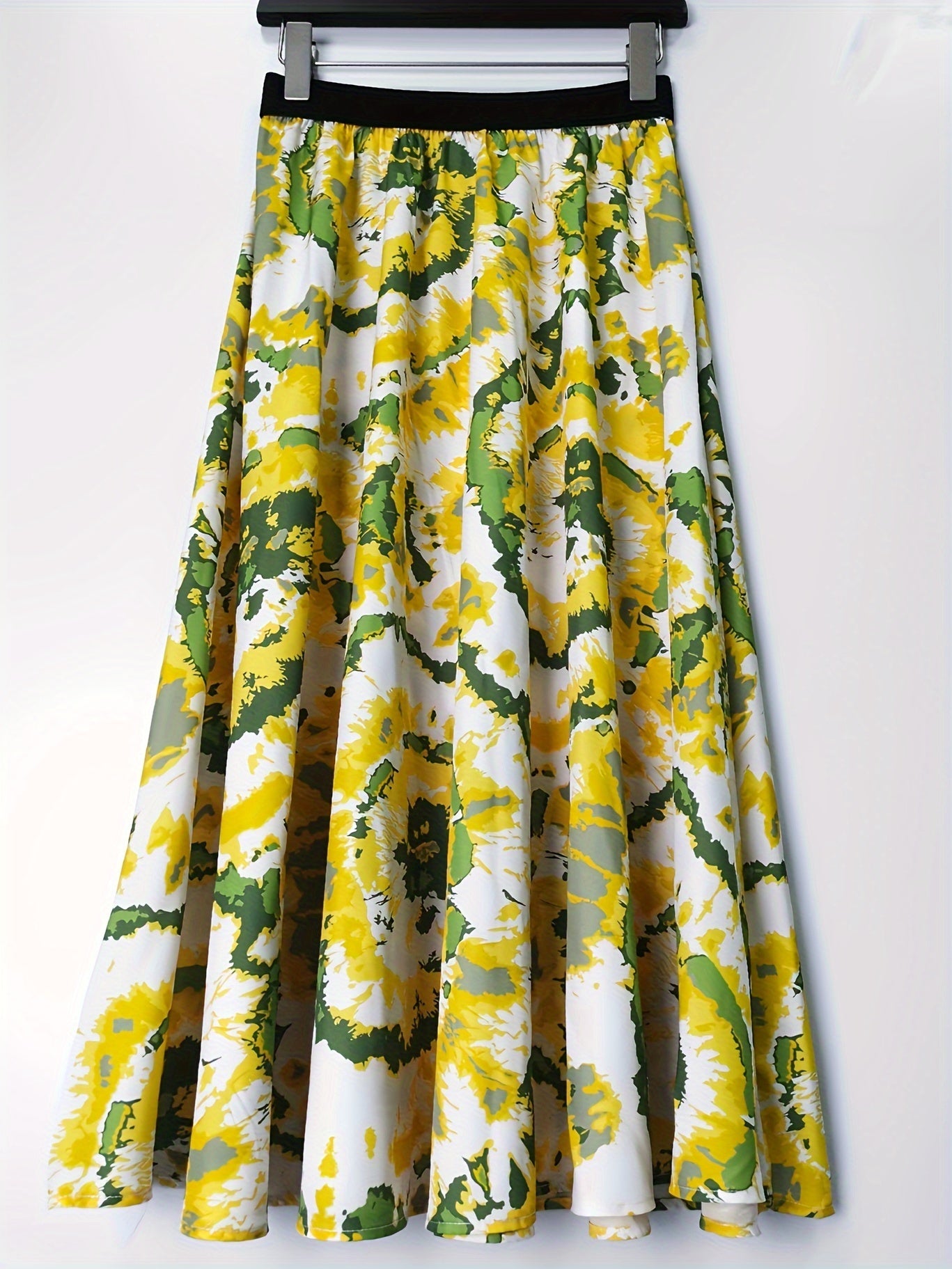 Women's Plus Tie Dye Print High Waist A line Skirt
