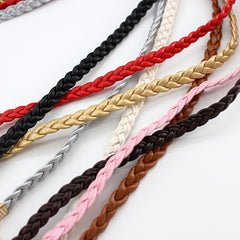 Braided Thin Belt Women's Decor Waist Rope Sweet Dress Tie With Pearl
