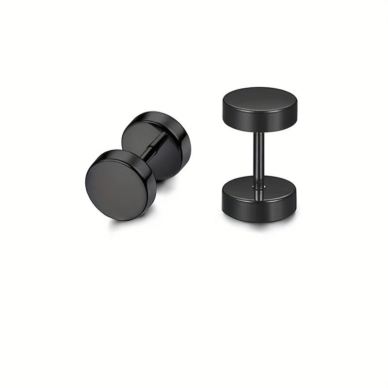 12pairs Steel Ear Studs Unisex Earrings Men Women