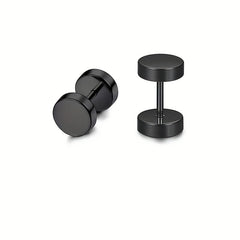 12pairs Steel Ear Studs Unisex Earrings Men Women