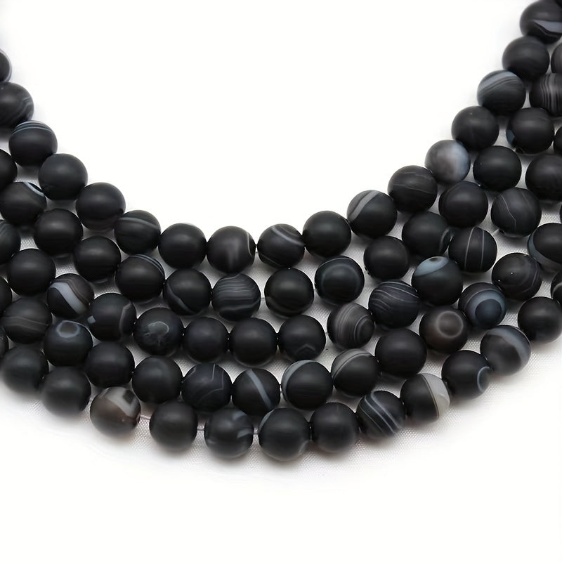 6 8 10mm Matte Striped Agate Beads DIY Jewelry Bracelet Necklace Materials