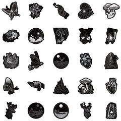 50pcs Dark Mystery Gothic Graffiti Stickers Vintage Vinyl Decals