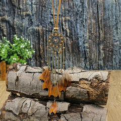 Boho Style Pendant Necklace Feather Tassel & Shell Pendant