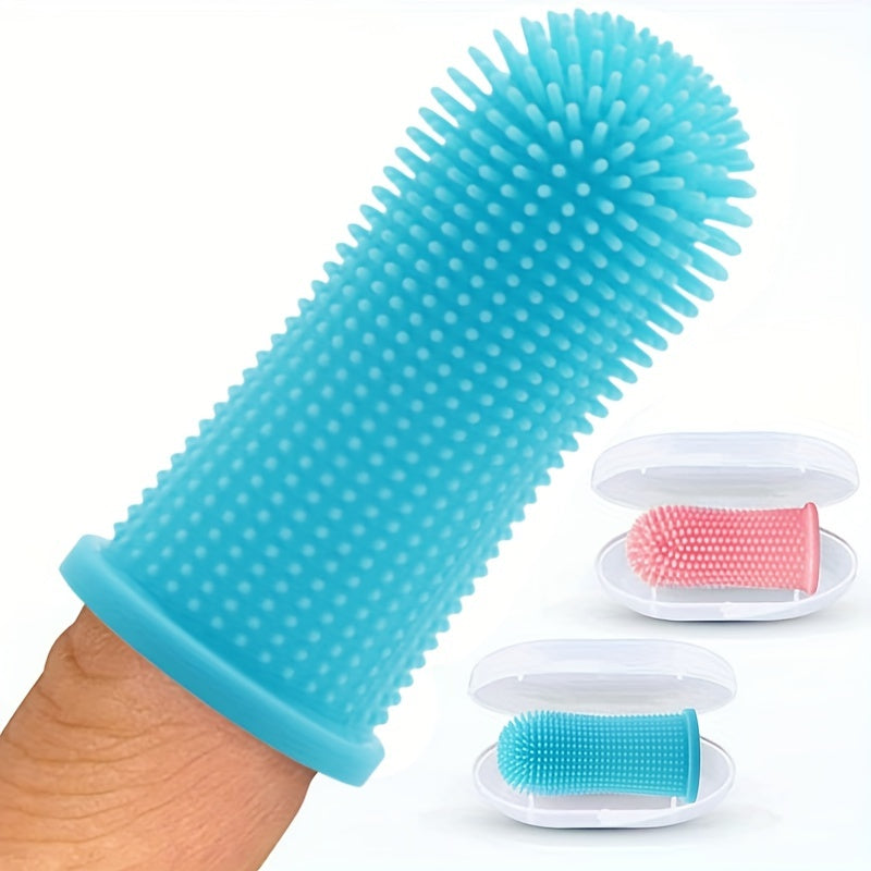 2pcs Dog Finger Toothbrush Soft Silicone Teeth Care Brush