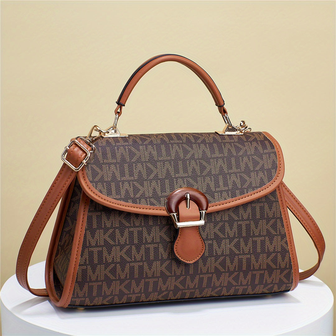 Letter Print Crossbody Bag Square Handbag
