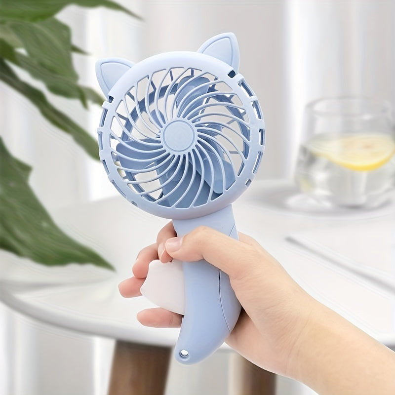 Cartoon Cat Hand Press Small Fan Portable Fan