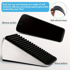 Heavy Duty Door Stopper 2.6 In Height Zinc Alloy & Silicone