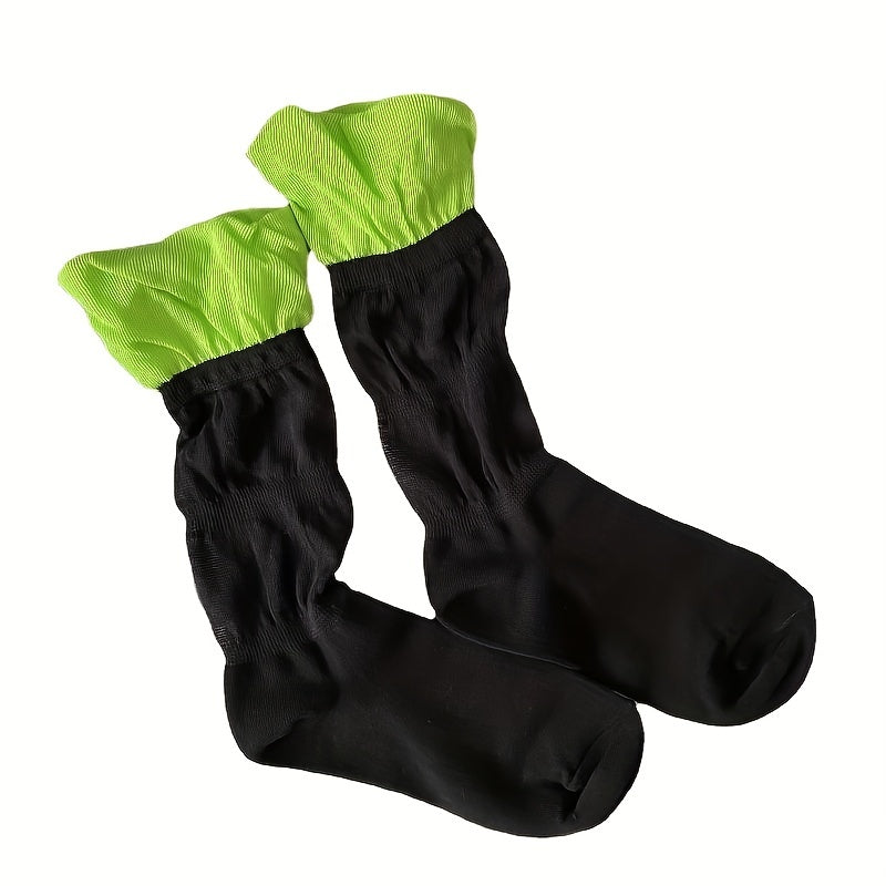 4 Pairs Thin Puff Socks Comfy & Breathable Women's Stockings