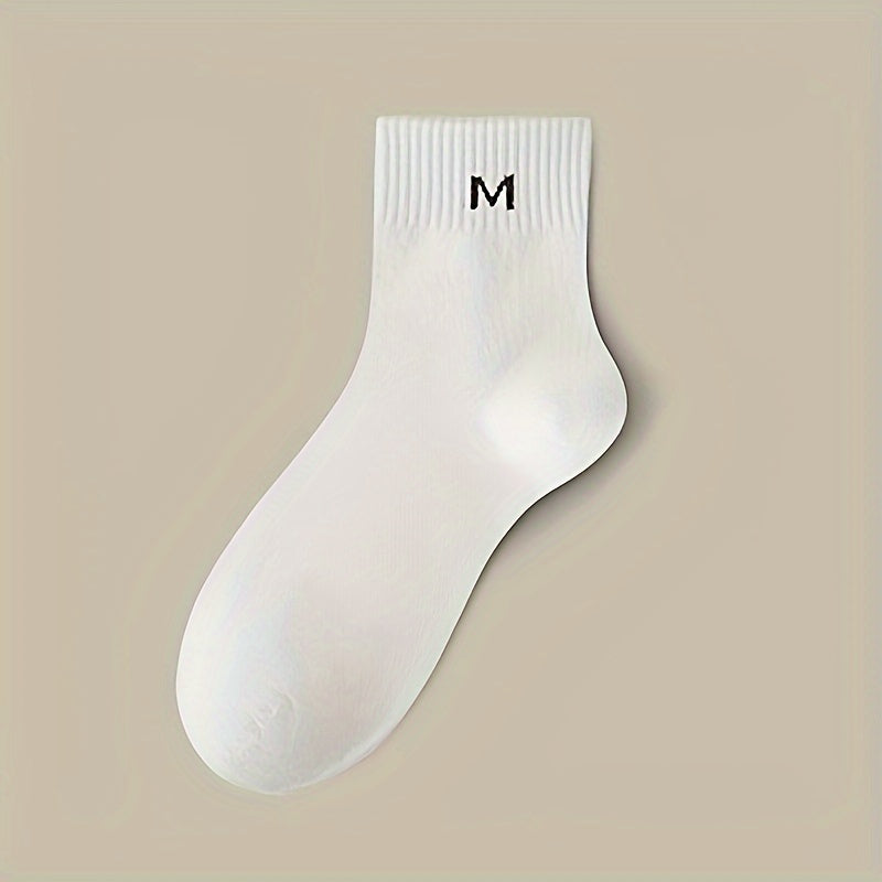 10 Pairs Letter Print Socks Soft Women's Mid Tube Stockings