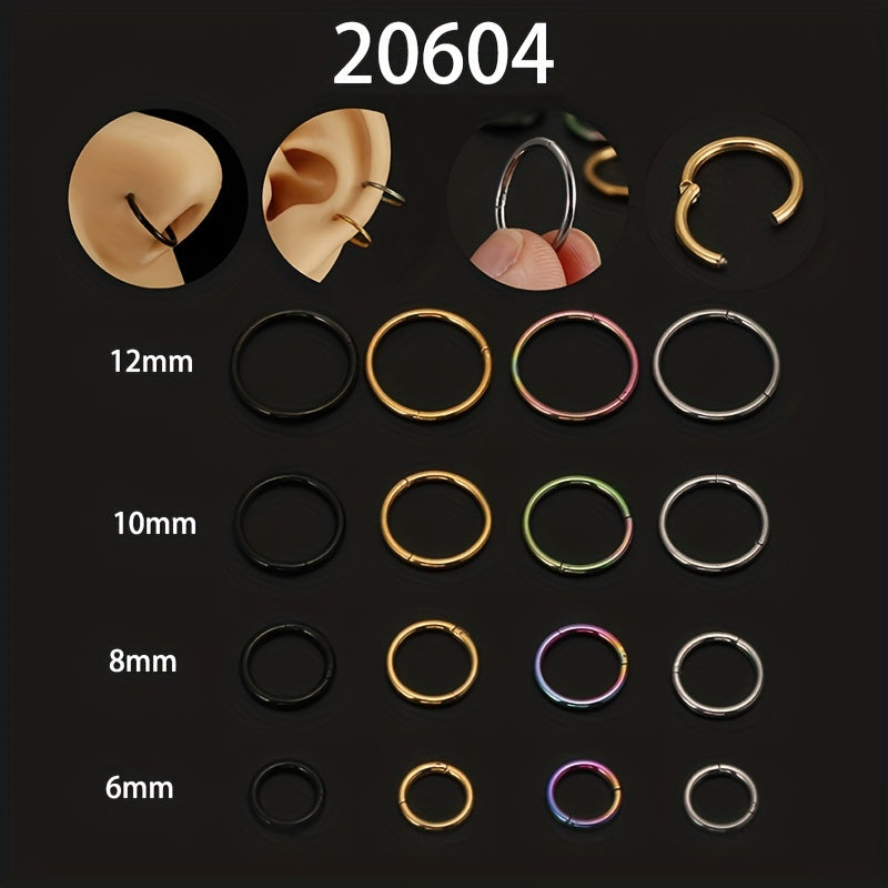 Men's Stainless Steel Closed Ring for Body Piercing
