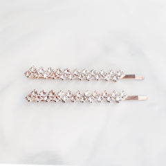 2pcs Rhinestone Hair Clip Metal Hairpin Barrette Bridal Wedding Party Favor Deco