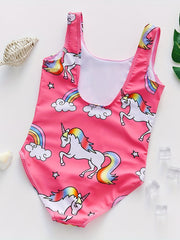 Girls Unicorn Print One Piece Tankini Swimsuit