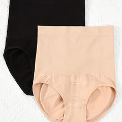 2pcs Tummy Control Briefs High Waist Panties Women's Lingerie
