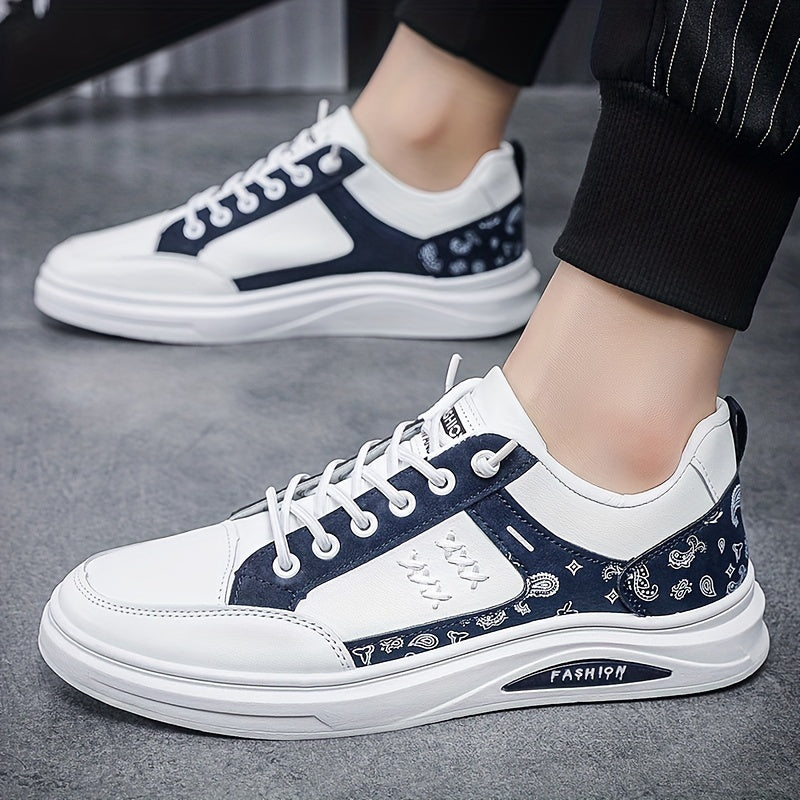 Men's Graffiti Print Skate Shoes - Wear Resistant Non Slip Casual Shoes