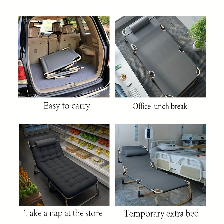 Outdoor Folding Bed, Single Bed for Office Nap and Camping