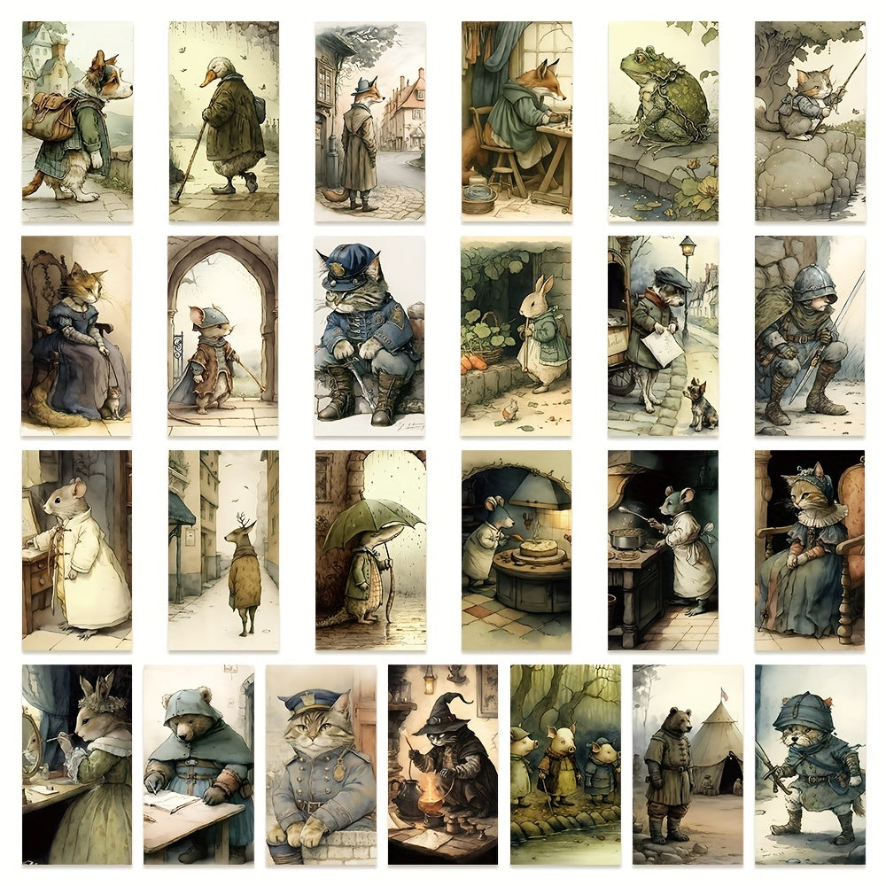 50pcs Fairy Tale Animal Book Illustration Series Stickers