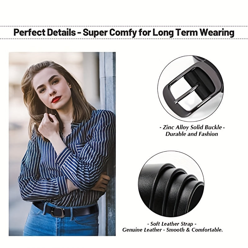  Leather Belt Solid Casual Belt Vintage Unisex Jeans Pants Belt