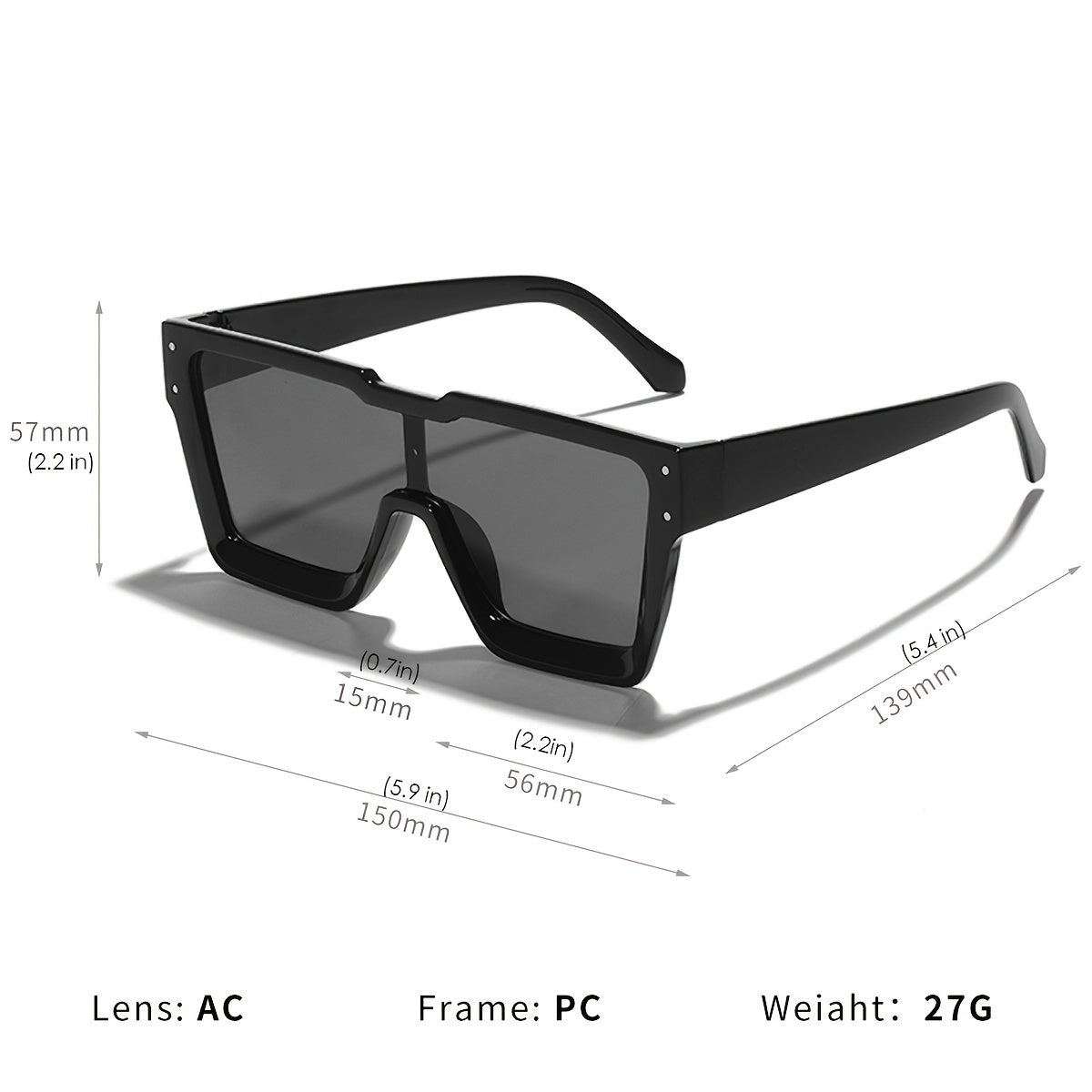 Men's Large Frame One Piece Sunglasses 6 Styles