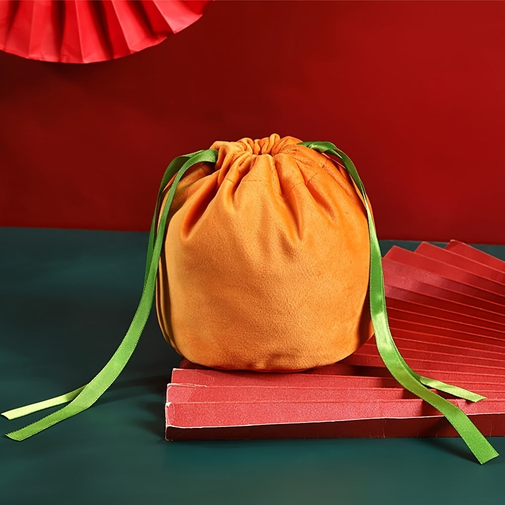 10pcs Halloween Pumpkin Bag Party Candy Decoration Velvet Bag